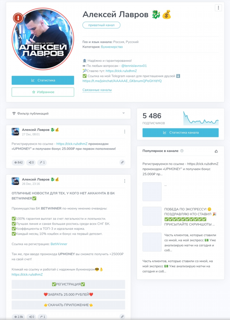 Прогнозы на спорт в тг